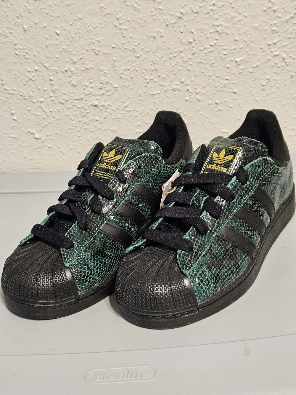 adidas Superstar II Women's Snakeskin Low Top Sneakers Green/Black/Gold JP8159